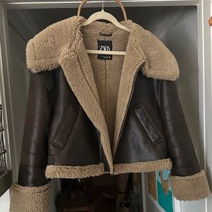 Zara Women's Chocolate Brown Teddy Jacket